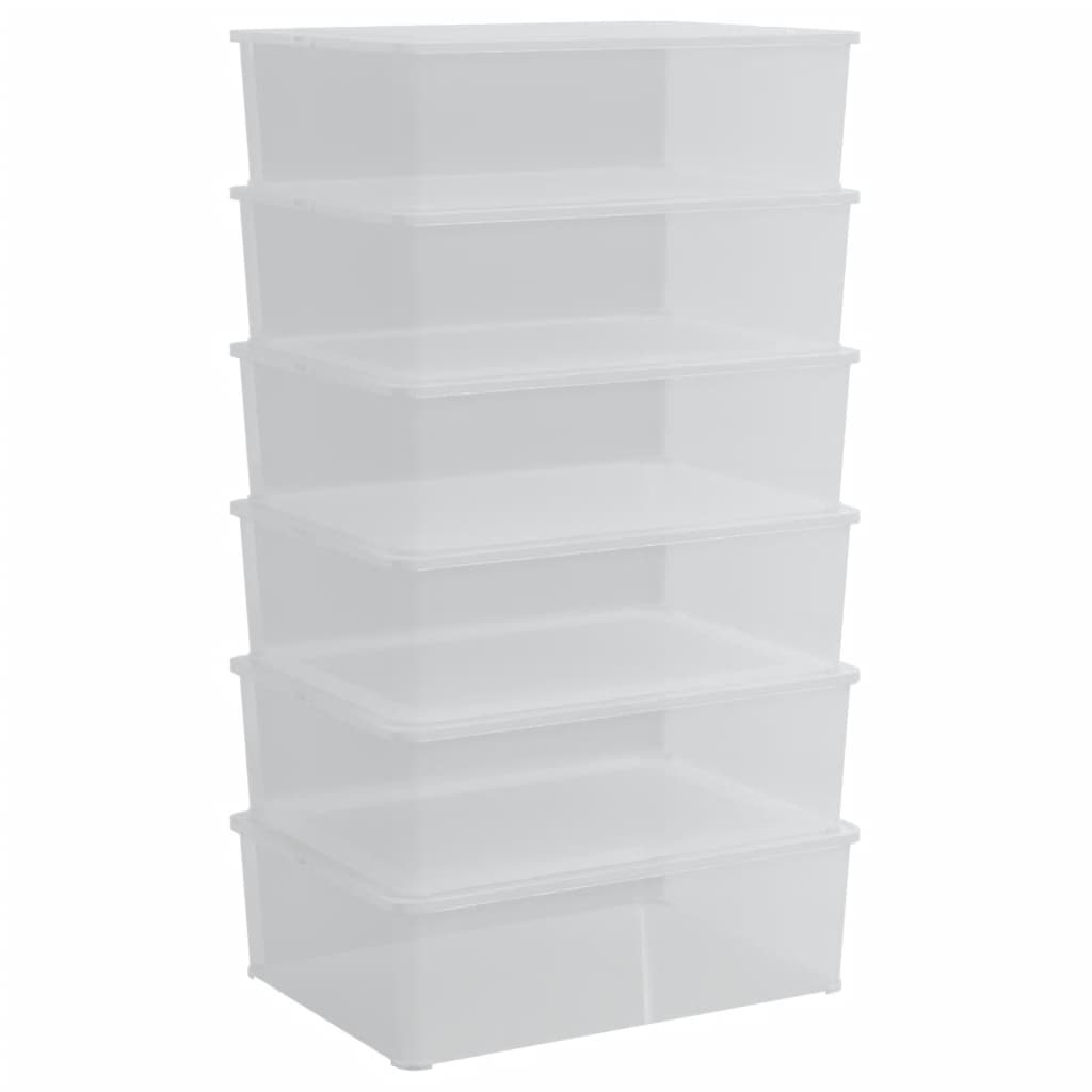 vidaXL cajas de almacenaje apilables 6 uds plástico 25 l