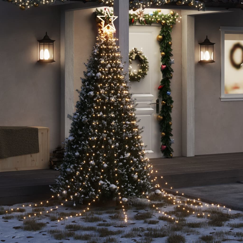 Luces para árbol de navidad 320 LEDs blanco cálido 375 cm es8446