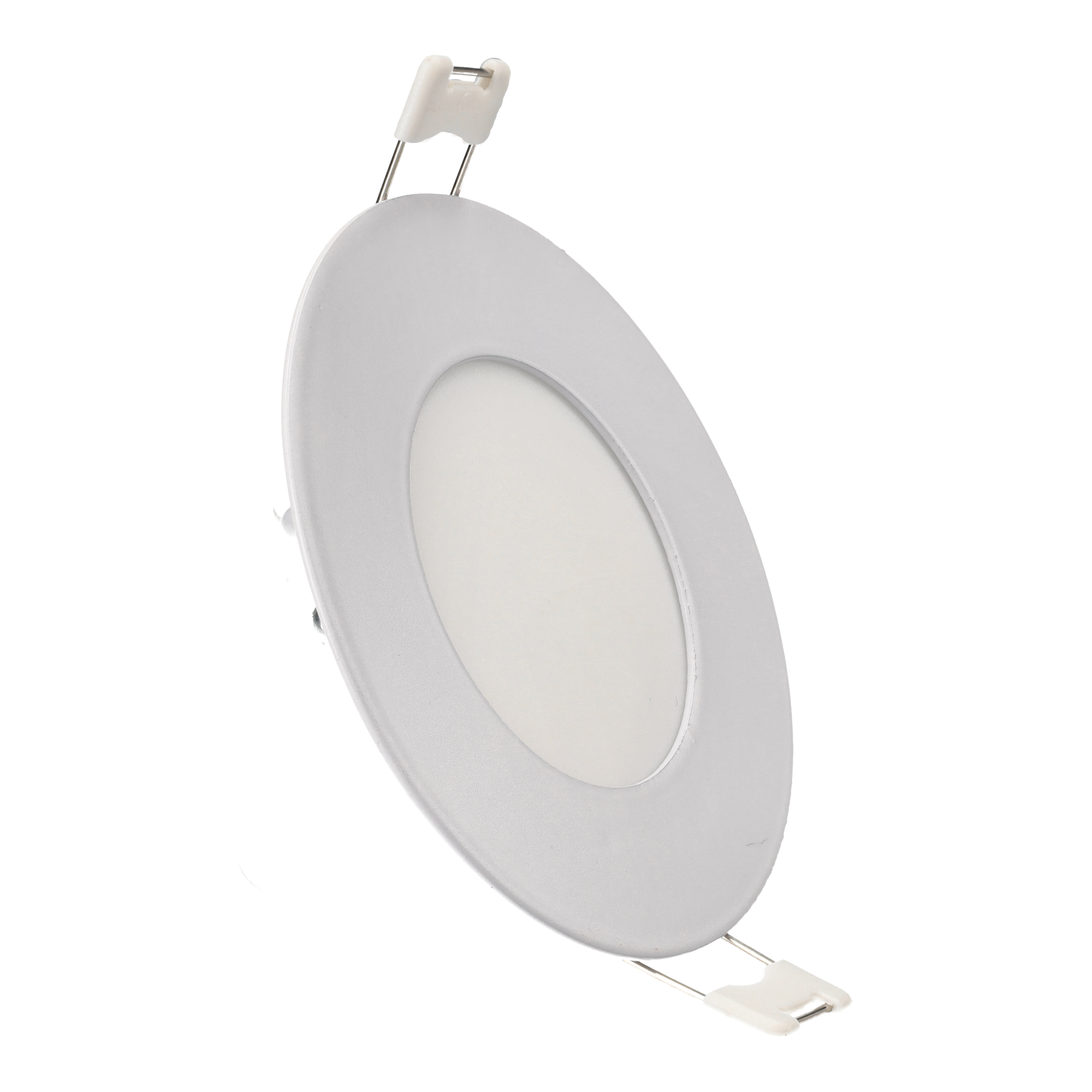 Downlight LED redondo empotrable 12v, 3w, luz cálida 3000k. Marco blanco
