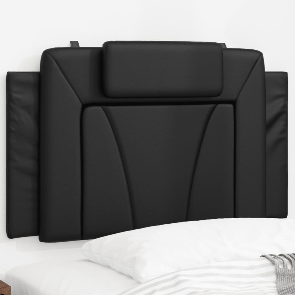 Cabecero de cama acolchado cuero sintético negro 80 cm eerf2135