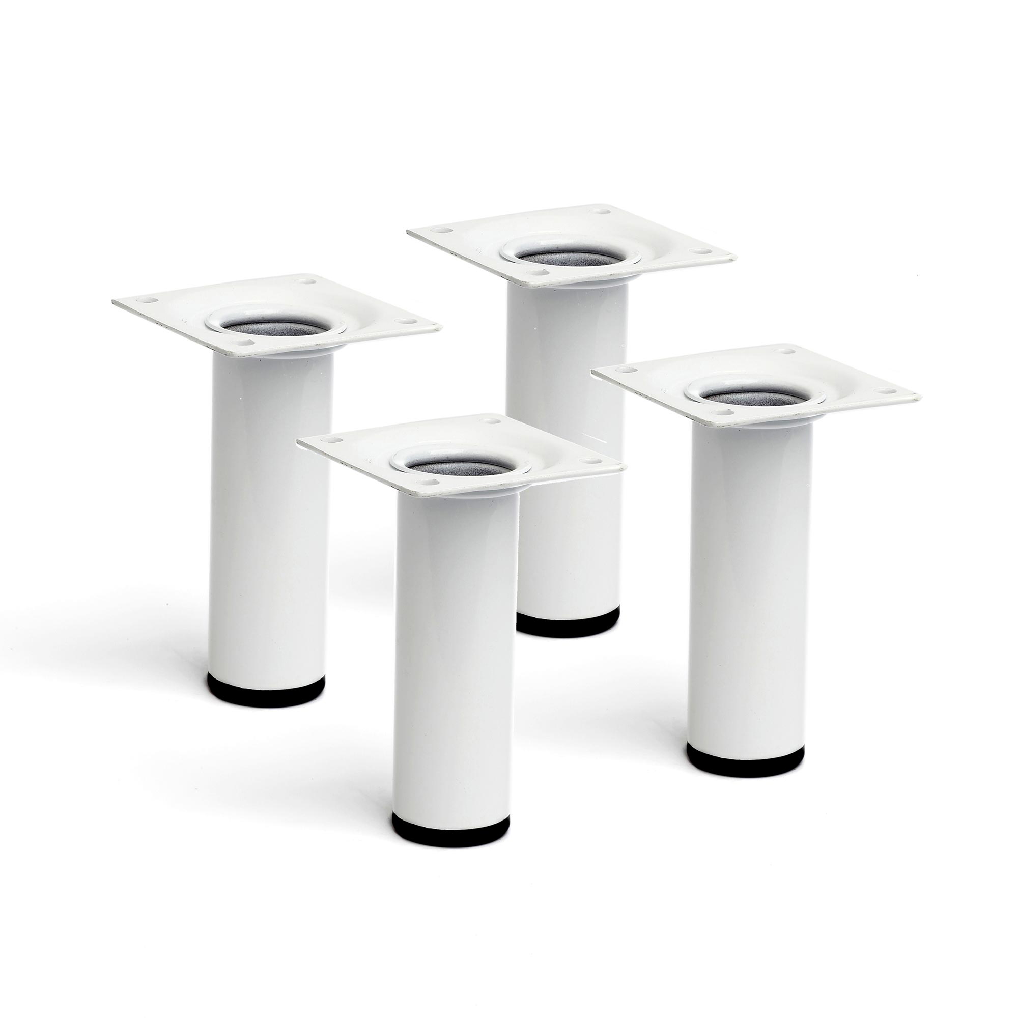 Pata para mueble rei 4401 | 30x30x100 mm | blanco | 4 uds. | acero