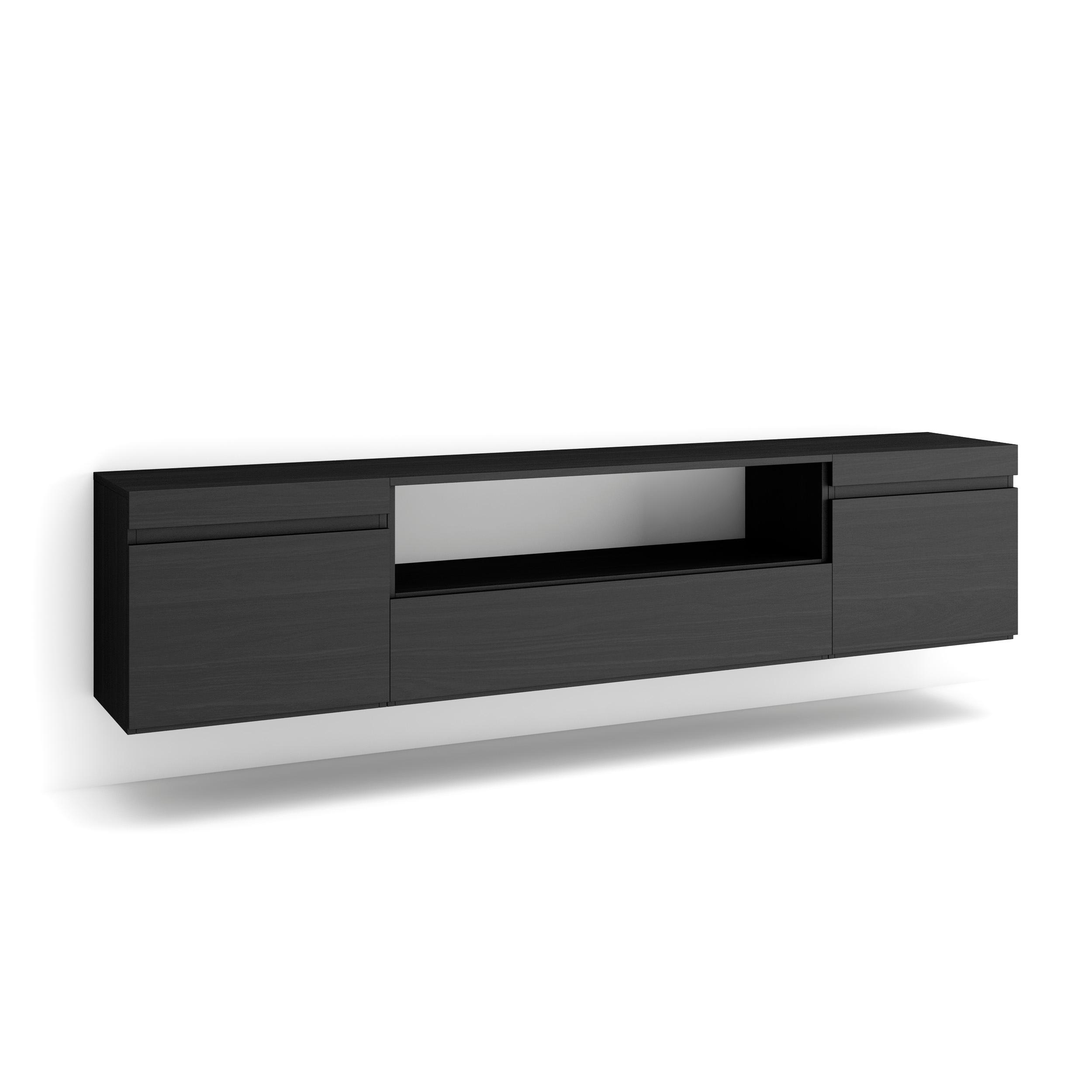Mueble tv, televisión, negro, colgado, suspendido rf2186
