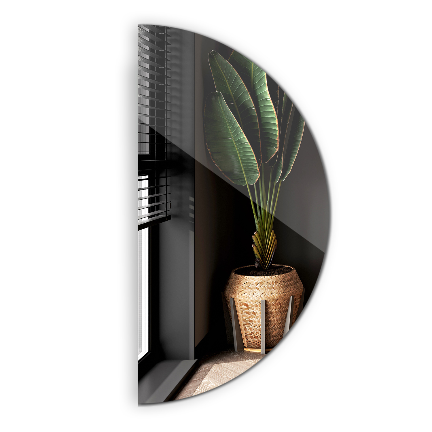 Espejo de medio arco cortado minimalista sin marco 30x60 cm