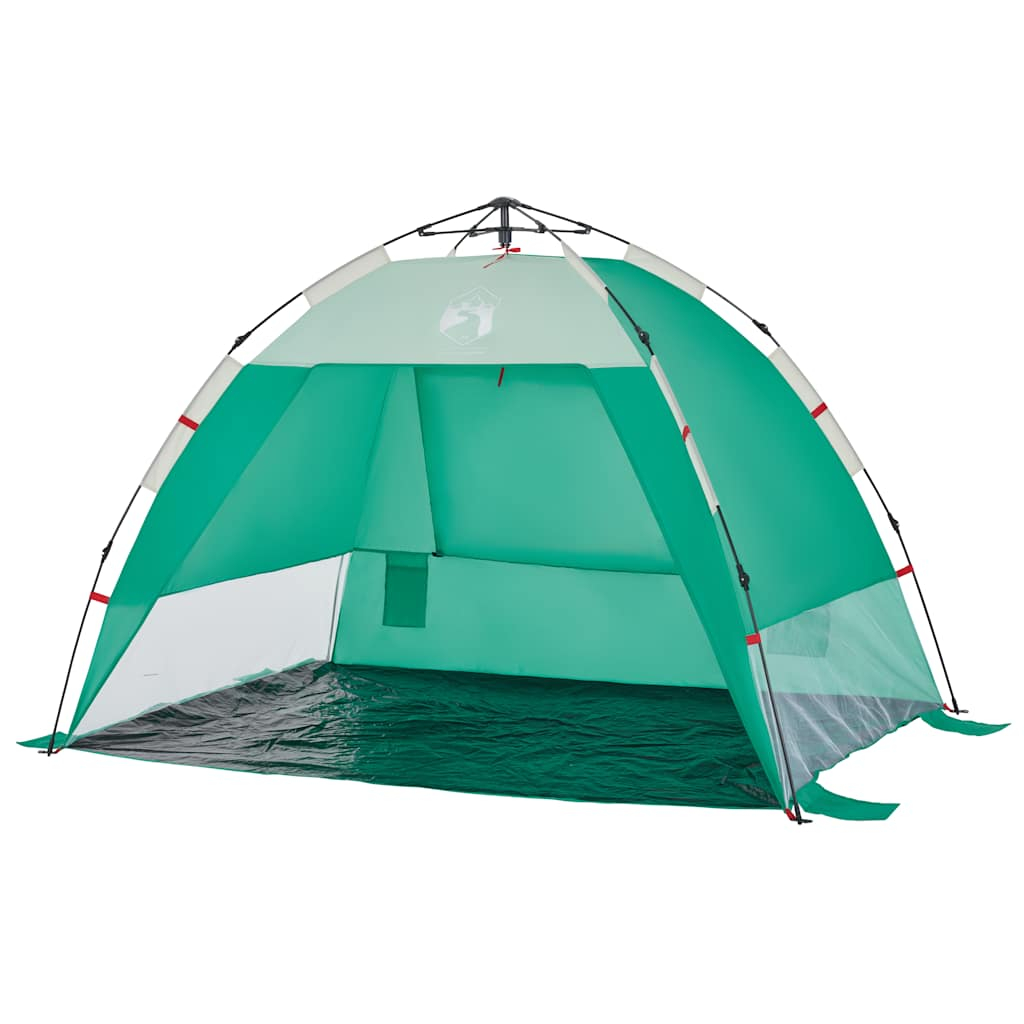 vidaXL tienda de playa 2 personas impermeable apertura rápida verde