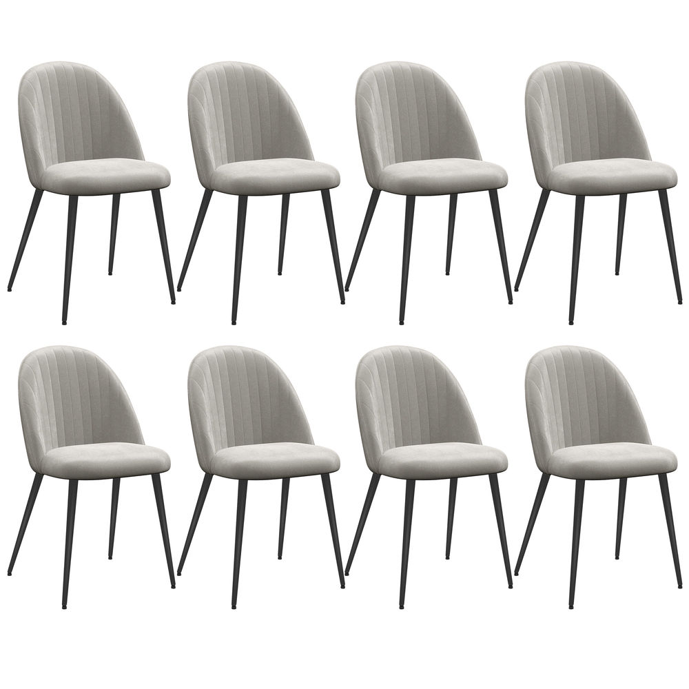 Sillas de comedor 50x52x83 cm poliéster color gris Homcom
