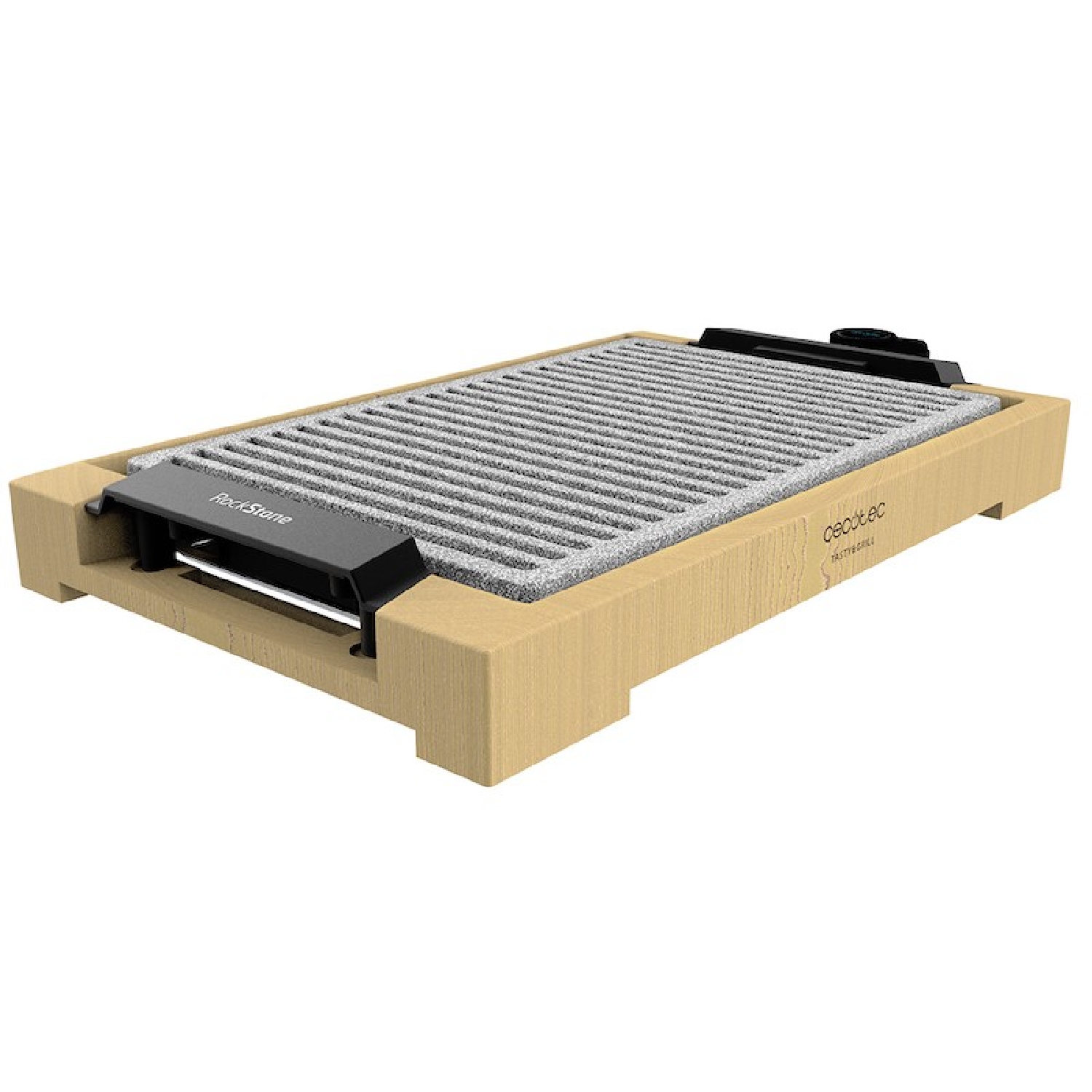 Cecotec plancha de asar eléctrica tasty&grill 2000 bamboo linestone