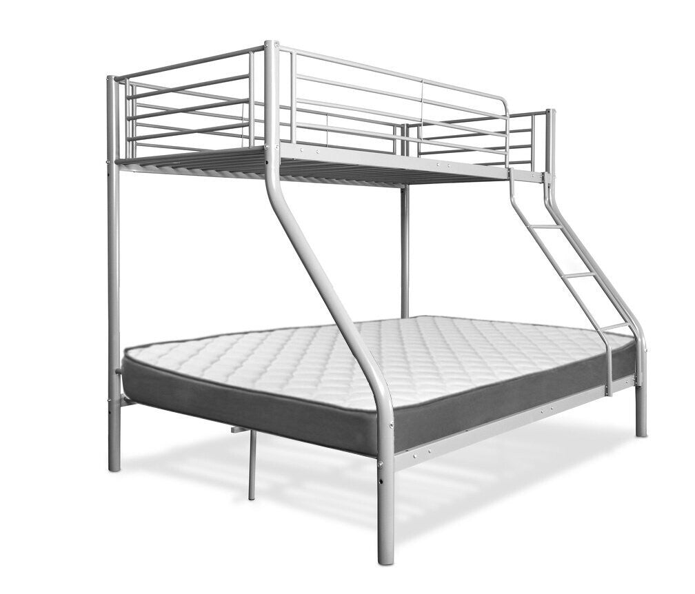 Litera de matrimonio metalica gris + 1 colchon de abajo (135x190 cm)