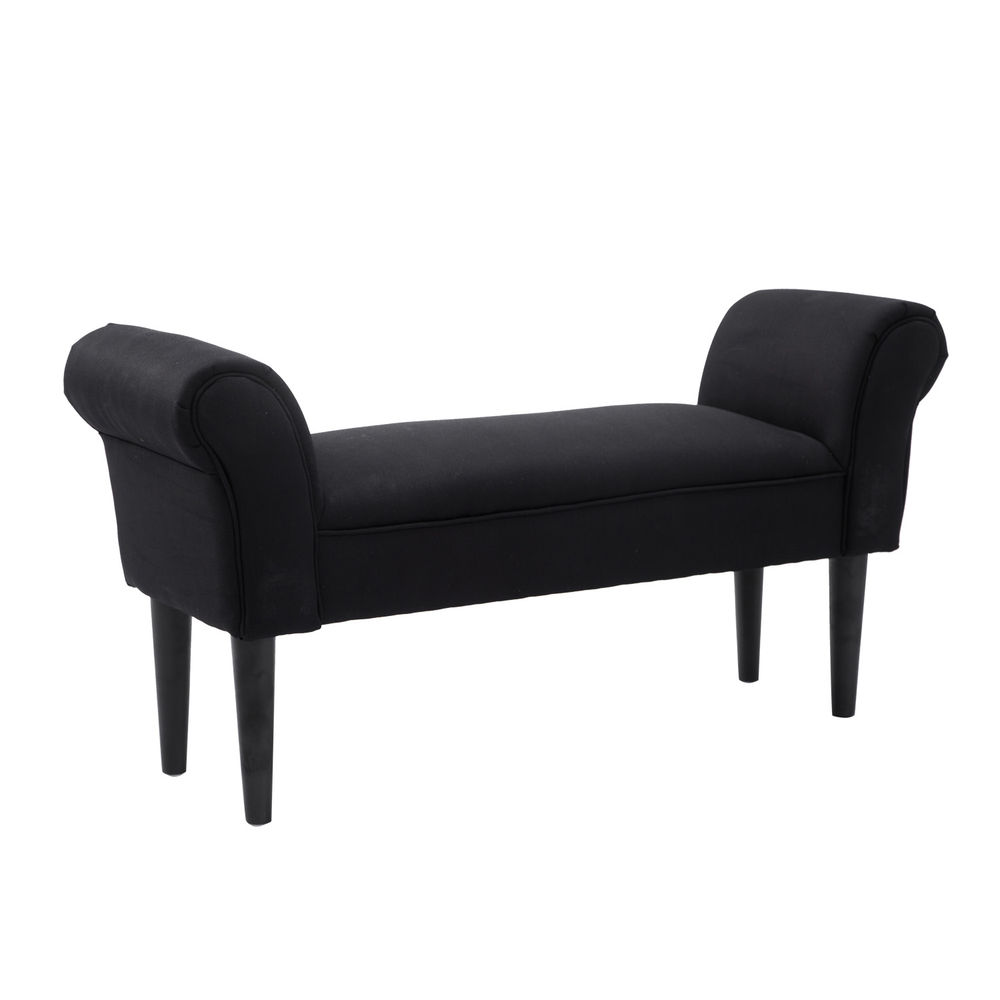 Banco de cama 102x36x51cm madera, tela de lona y esponja; Homcom