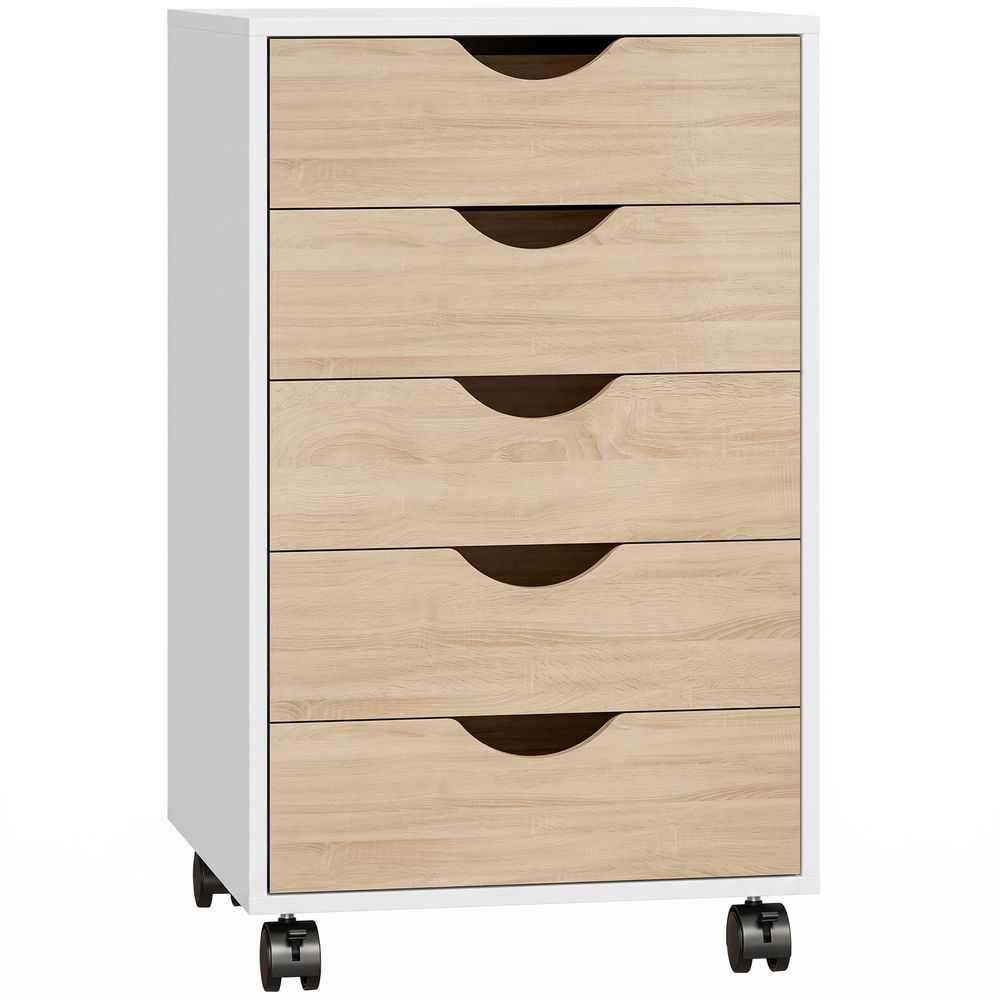 Cajonera de oficina 40x40x67 cm mdf color blanco Homcom