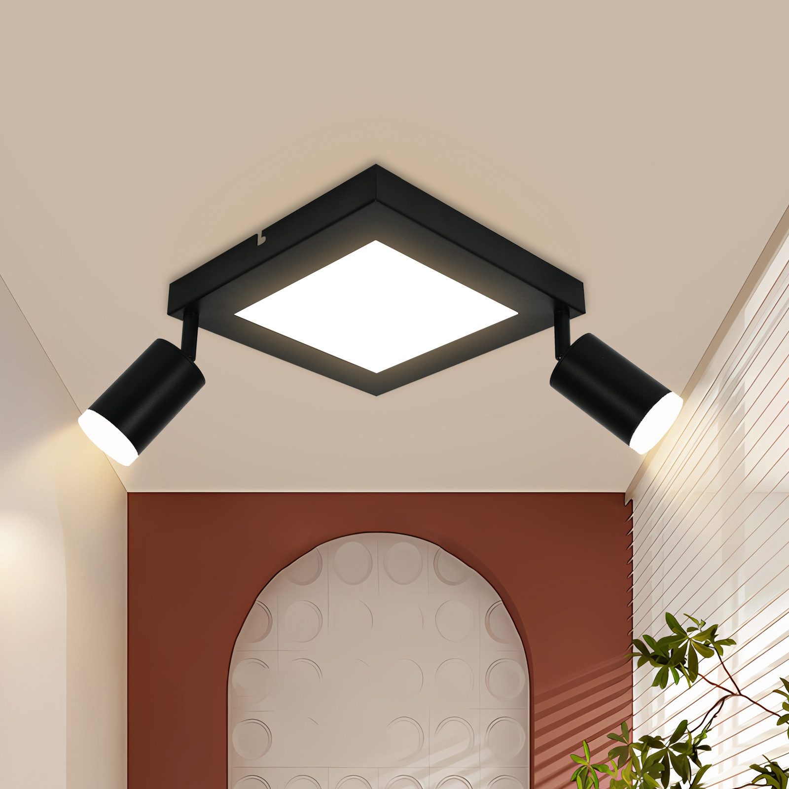 Nettlife lámpara de techo negro gu10 10x8