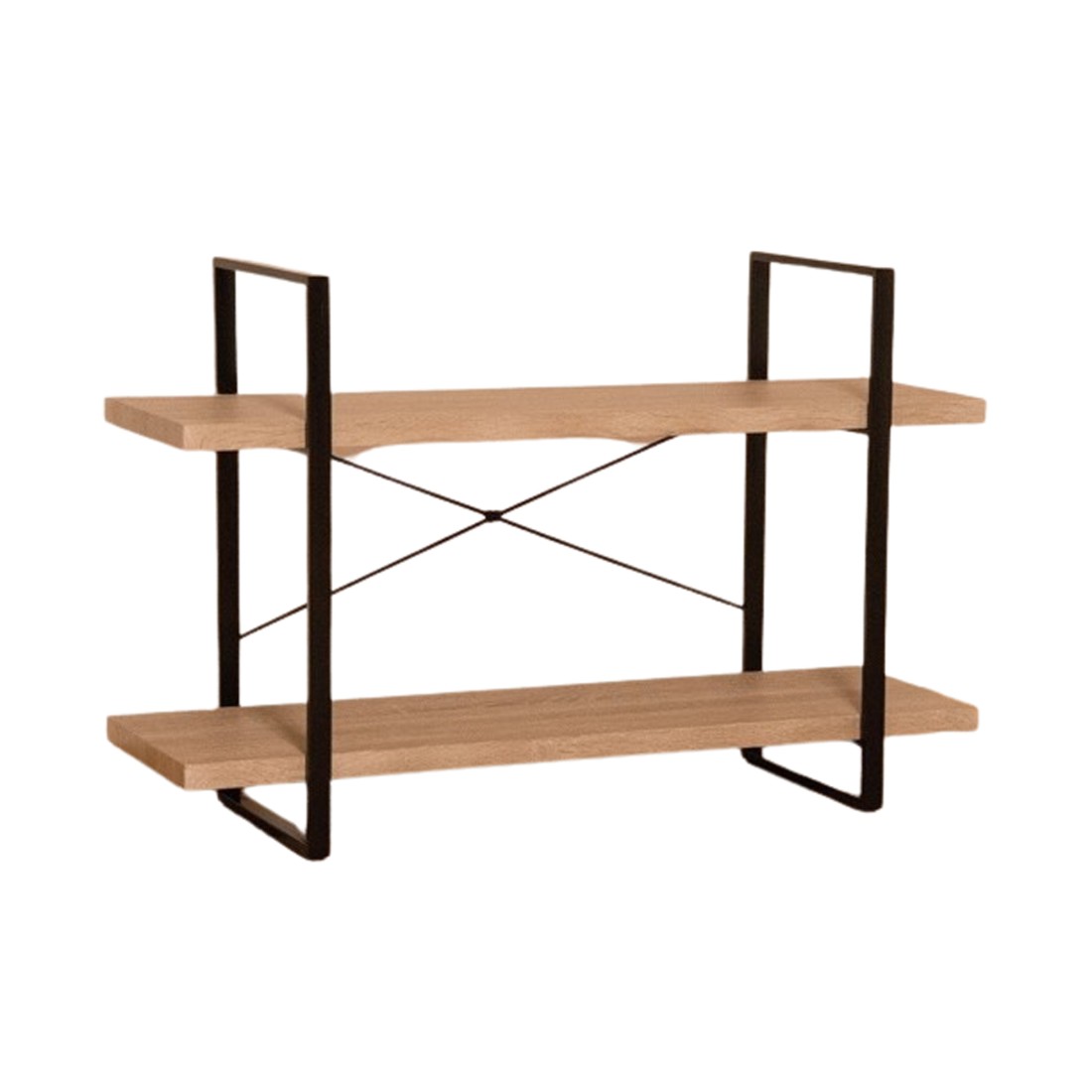 Estantería industrial shelves – 2 niveles – madera y metal – diseño loft de