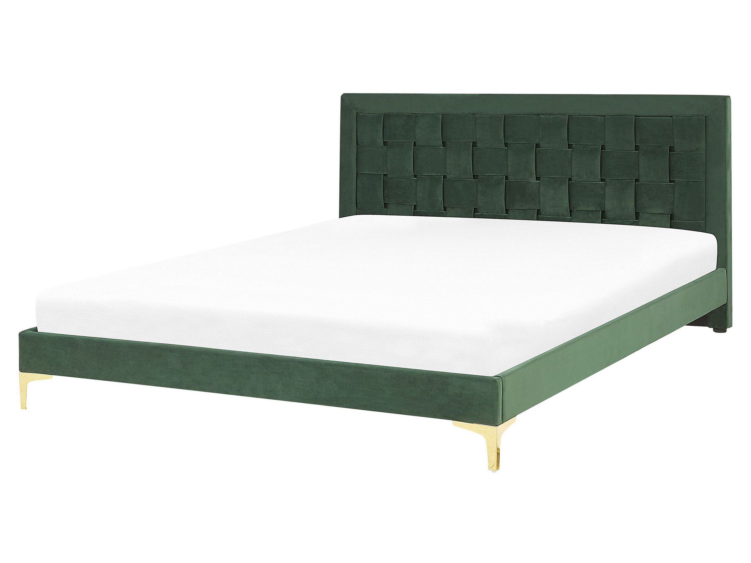 Cama terciopelo limoux 160 x 200 cm verde oscuro