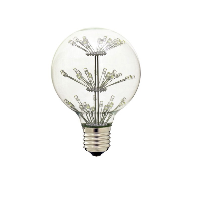 Bombilla globo g80 LED árbol elegante 2w E27 blanco cálido 2300k