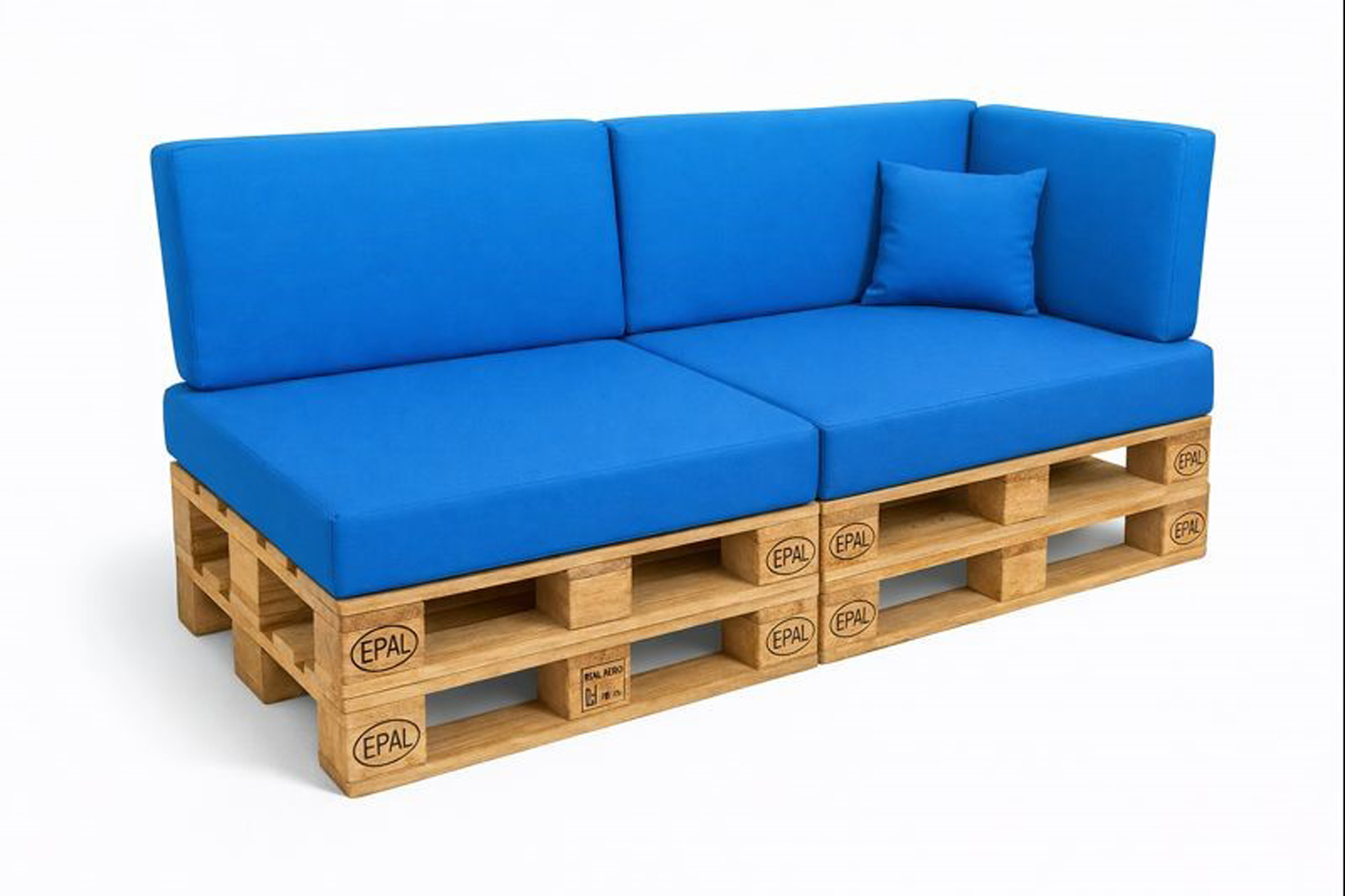 Cojines para palets exterior jardín juego 8,120x60 cm azules