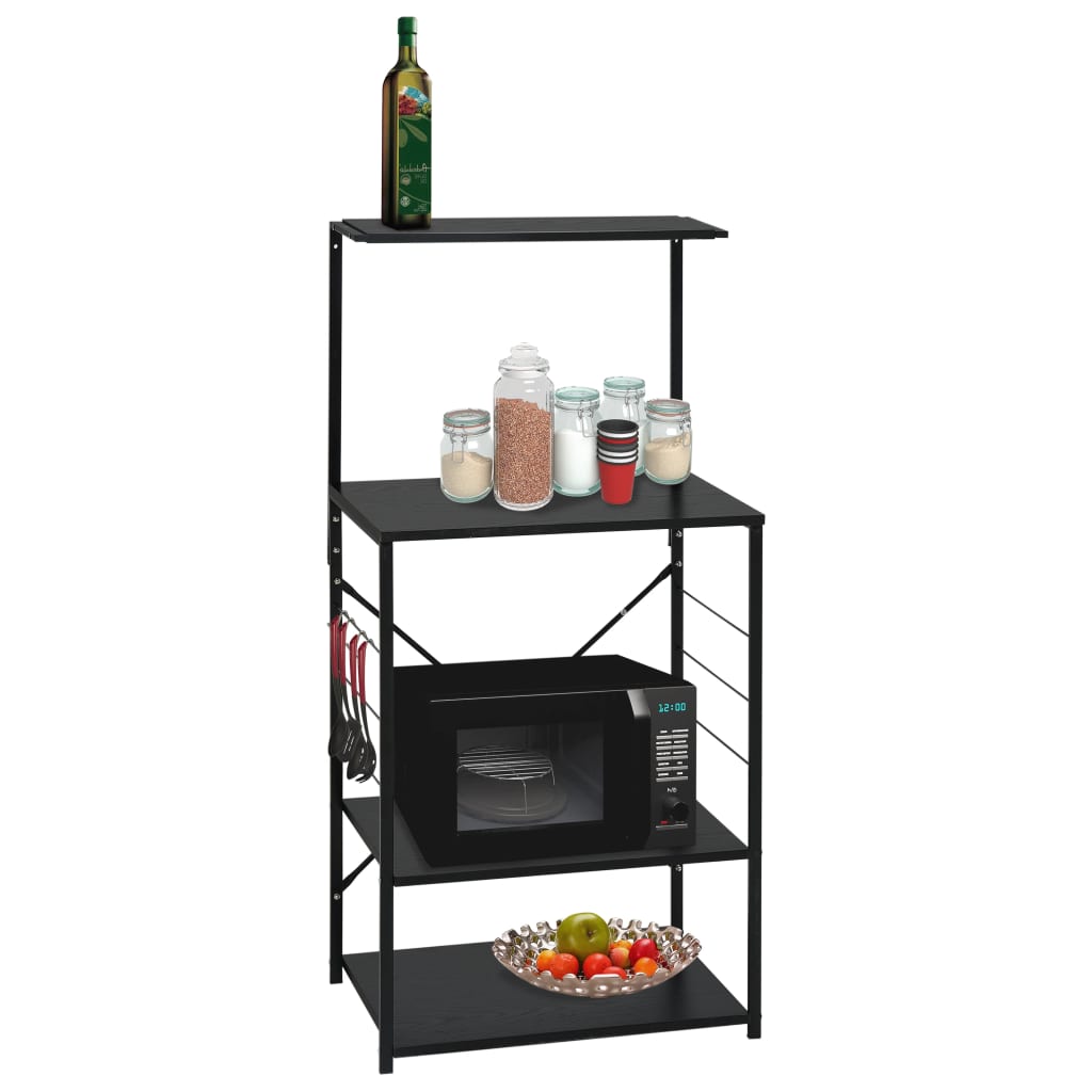 Armario para microondas madera ingeniería negro 60x39,6x123 cm eerf8385