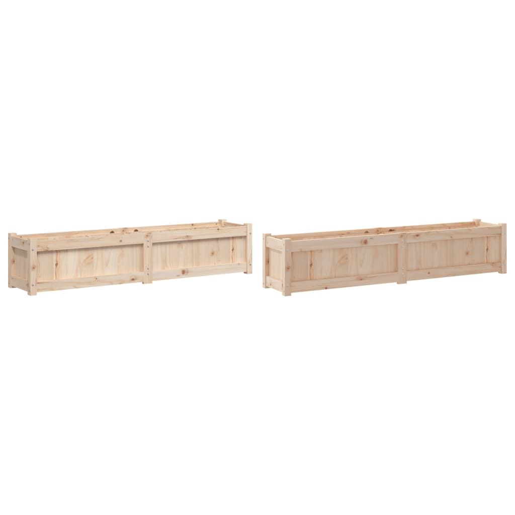 vidaXL jardineras de exterior 2 unidades madera maciza de pino