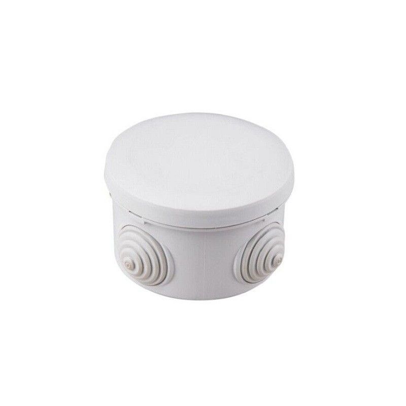 Caja estanca redonda ip55 ø80x40mm con tapa a presión fabricada en termoplá