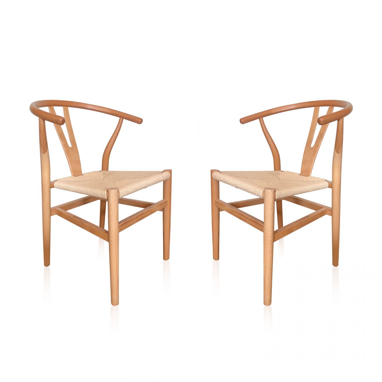 Pack 2 sillas de comedor 56x52 cm kioto natural claro