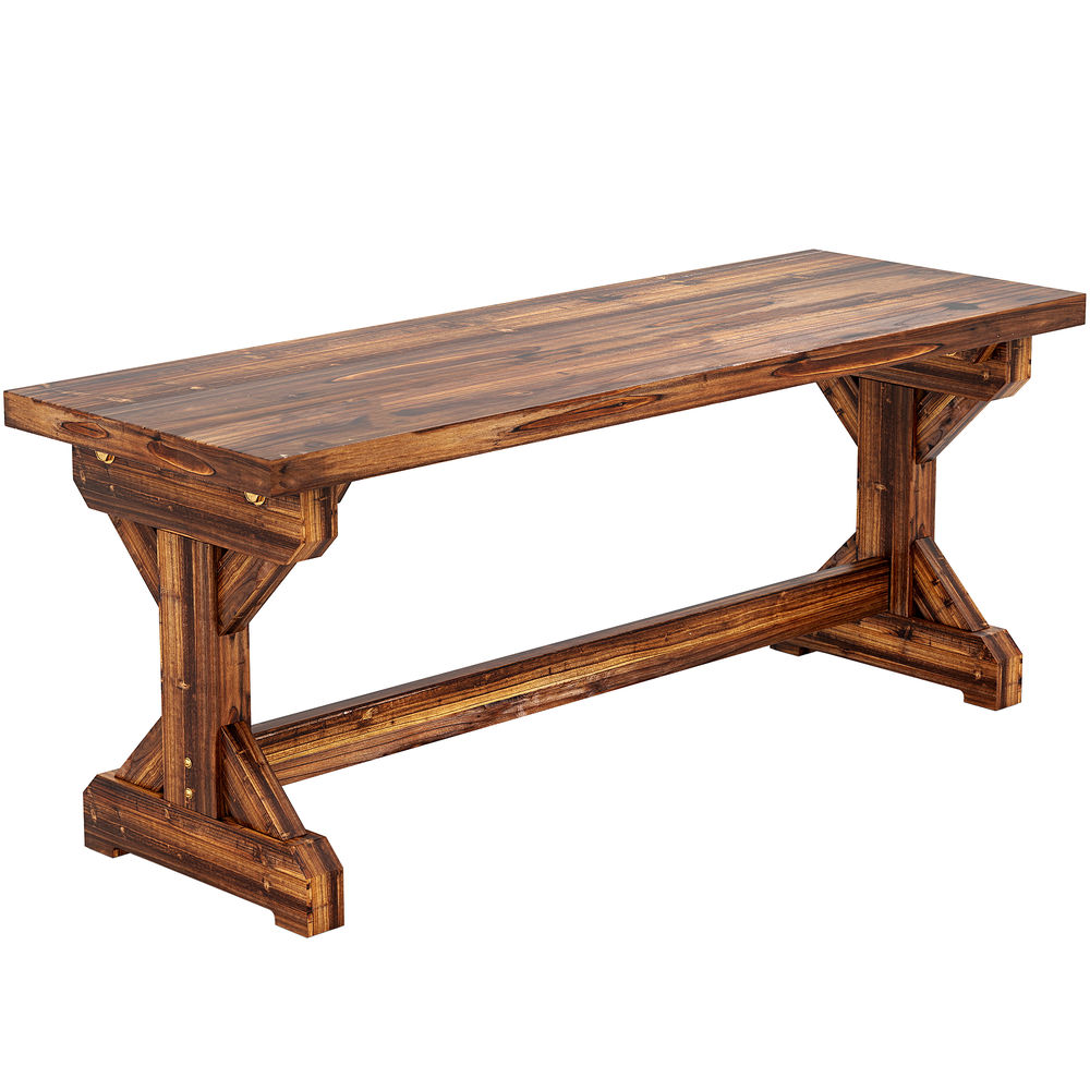 Banco de jardín 114x40x46 cm madera de abeto color marrón Outsunny