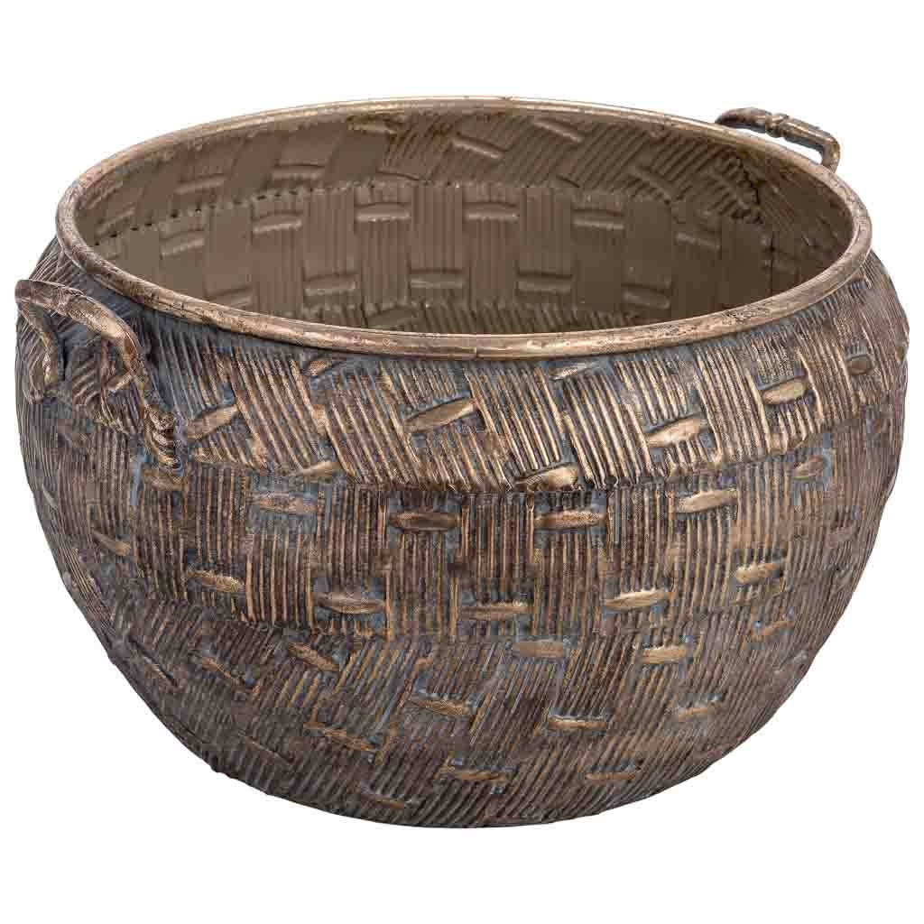 Macetero de metal dorado 44x42x24 cm