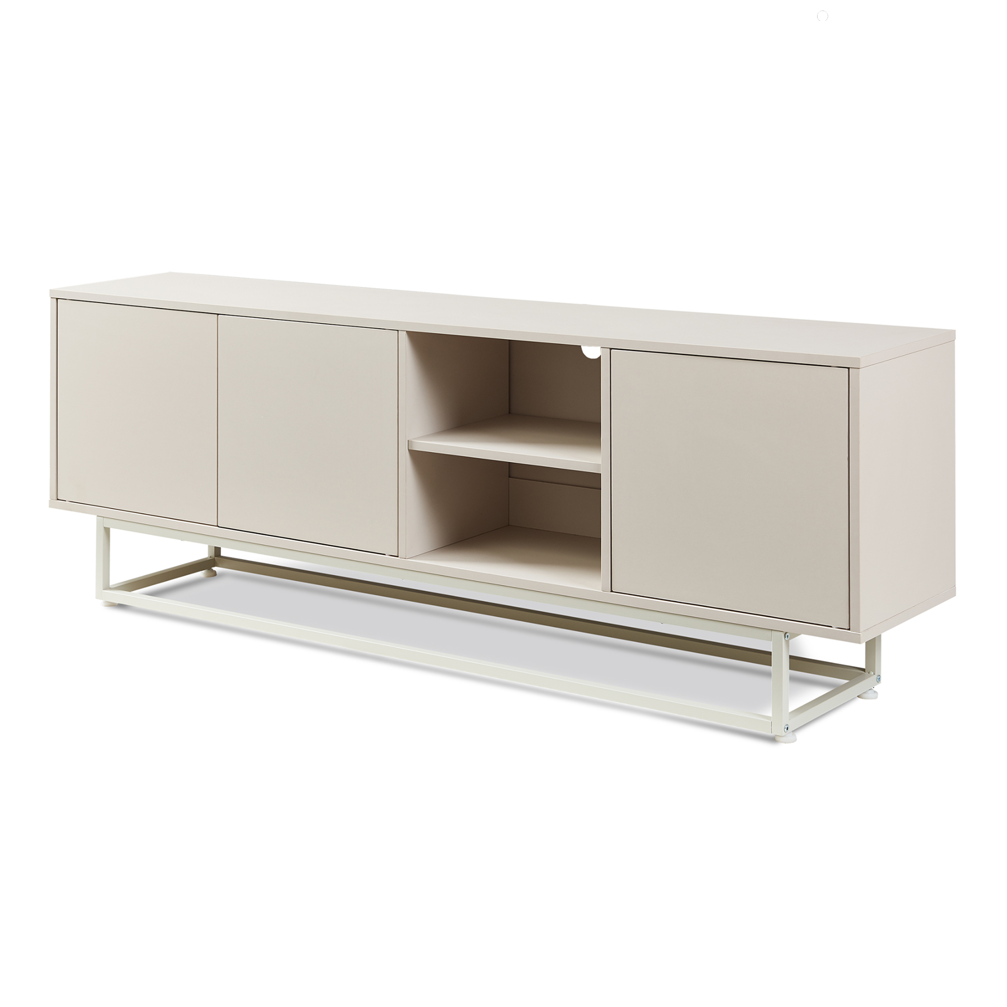 Aparador boxholm 3 compartimentos 160x30x57 cm - oatmeal [en.casa]