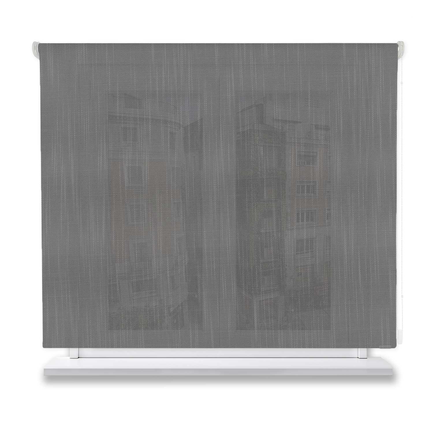 Estor enrollable translúcido poliéster liso color plomo 120x150cm.