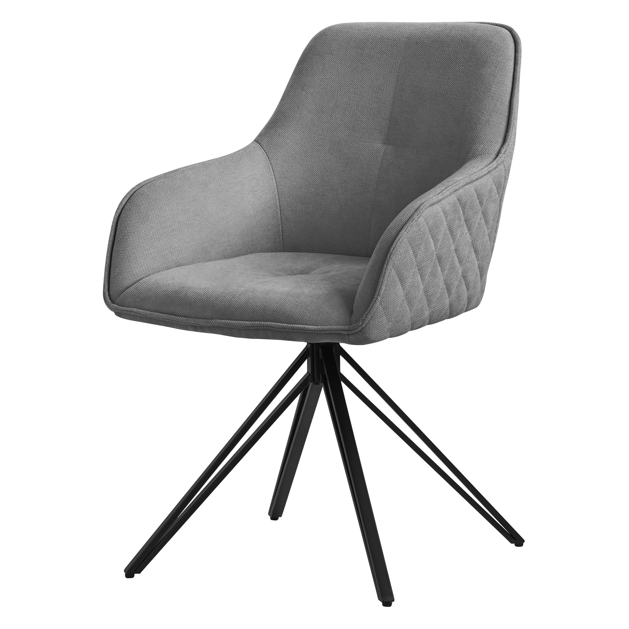 Sillas de comedor giratorio gris tela tejida asiento ergonómico