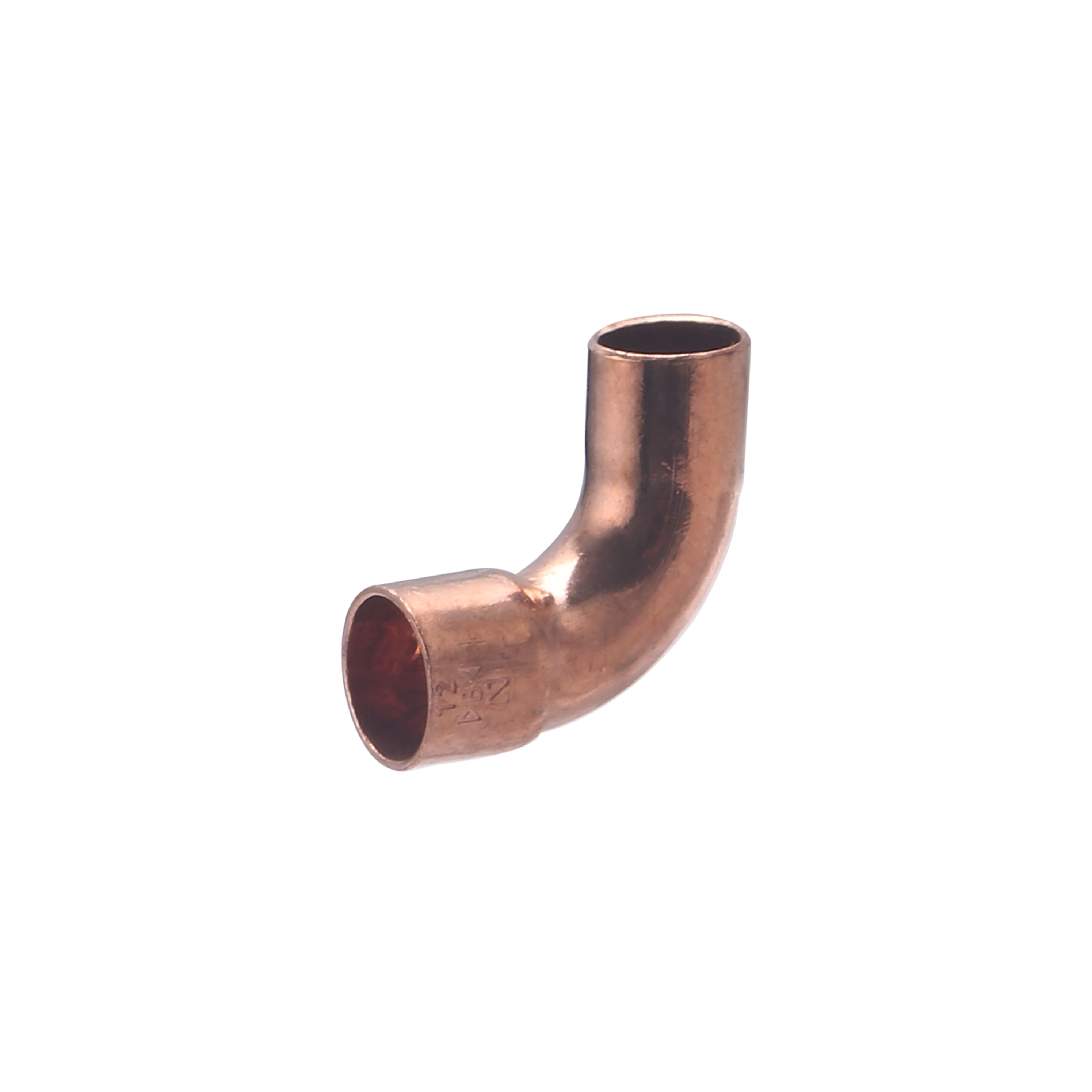 Conector de cobre para soldar, codo igual de gran radio, m y h, ø12