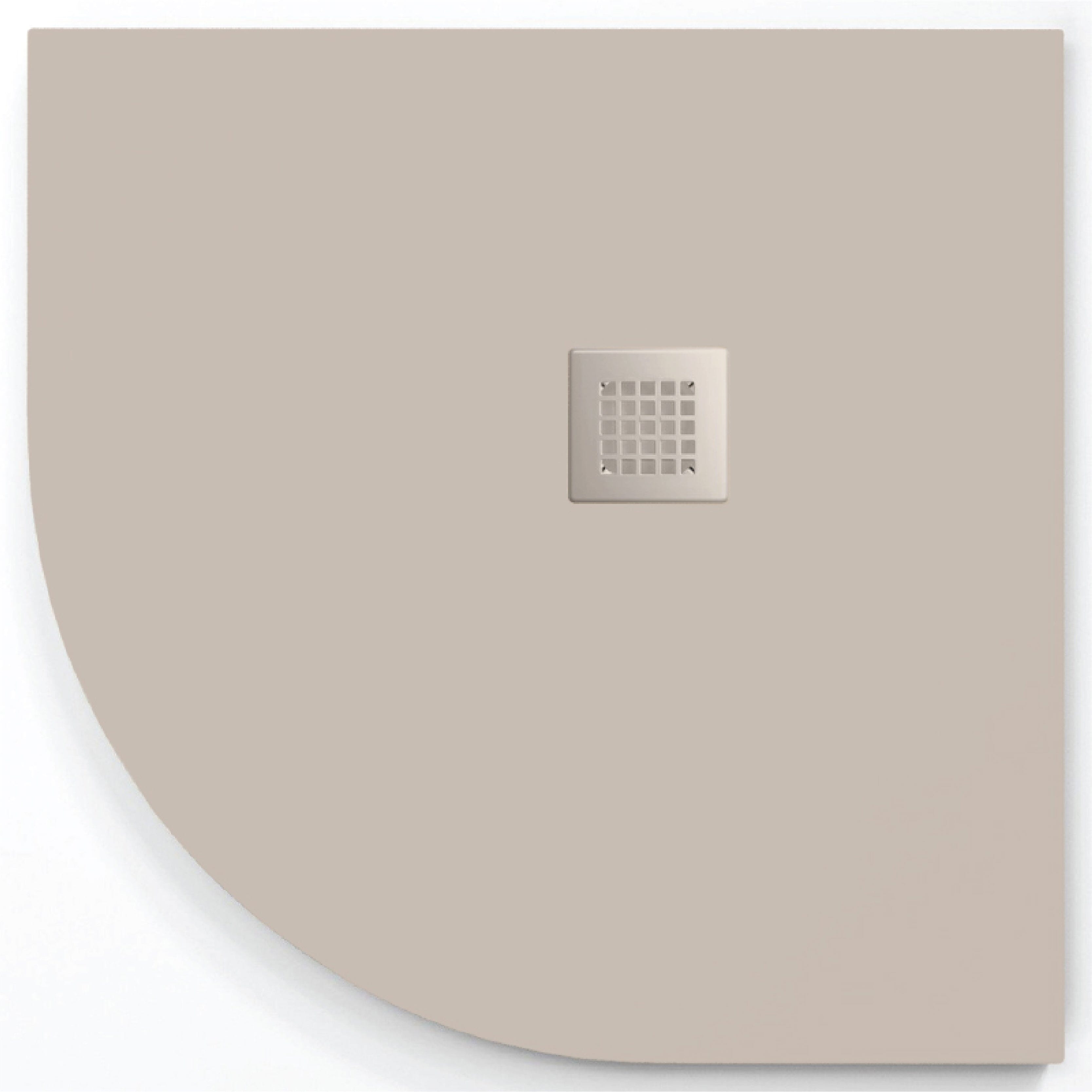 Plato de ducha onda curve crema 90x90 cm (radio 50) rejilla color