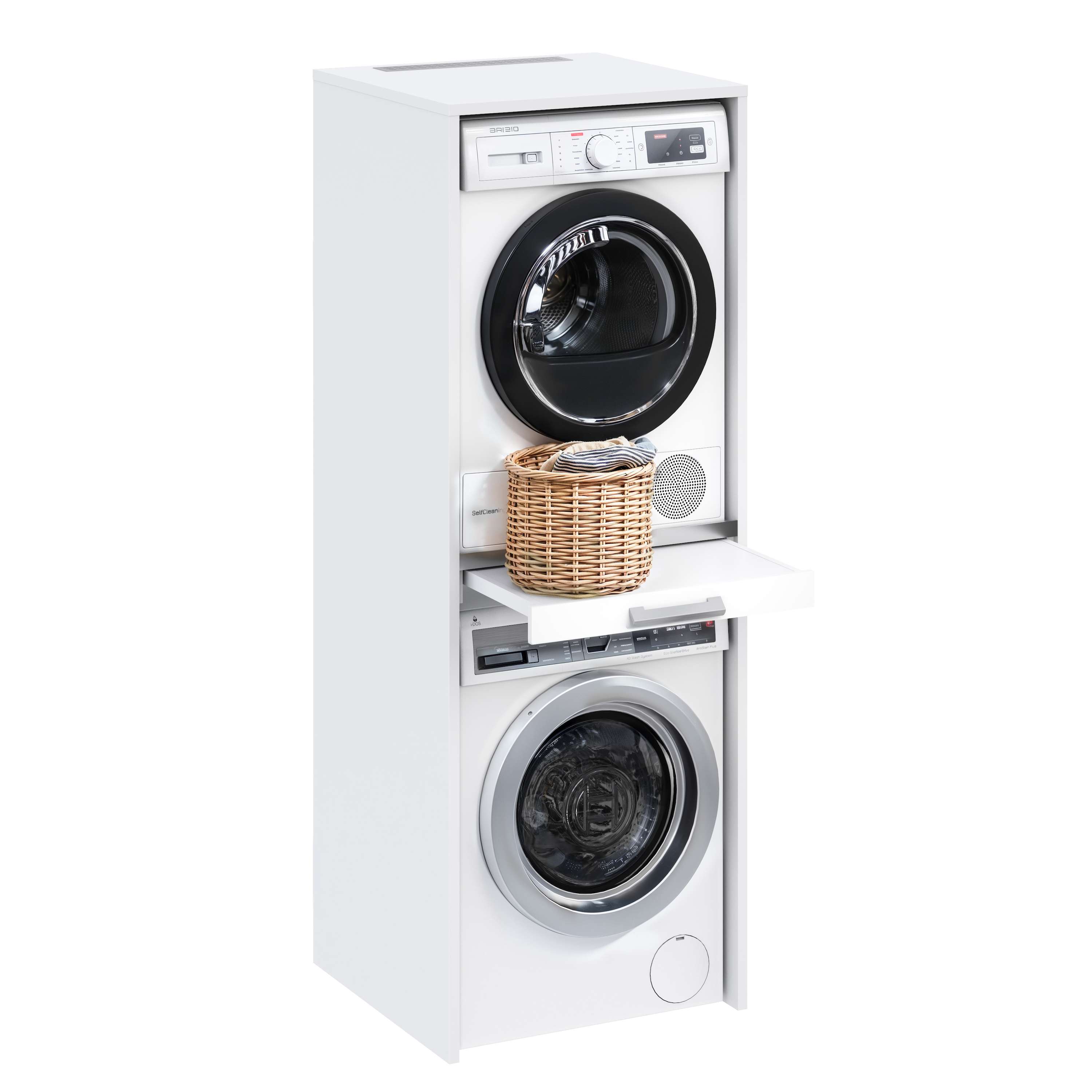 Mueble columna lavadora secadora t-bath 67,2x187,5cm blanco