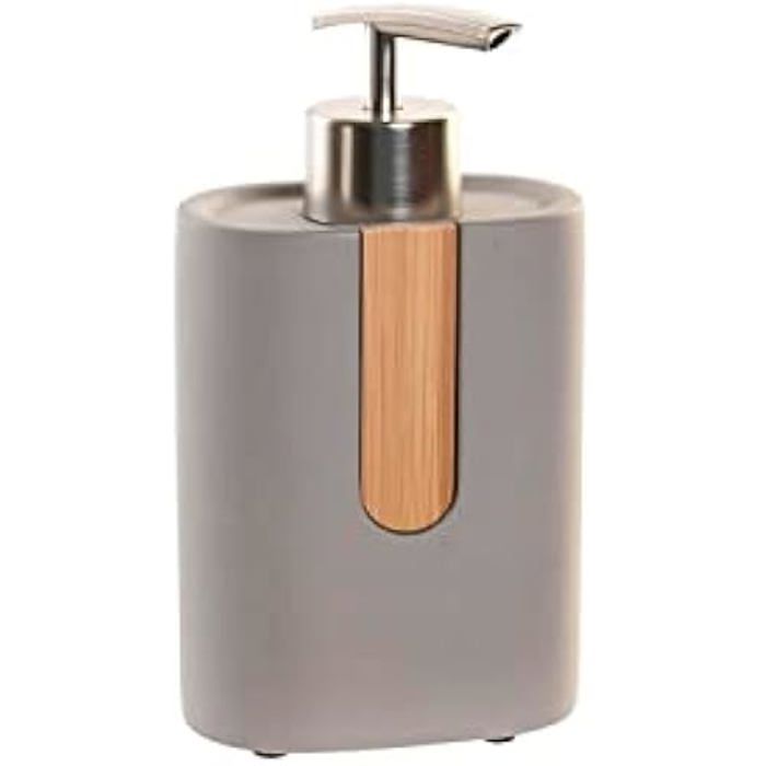 Dispensador de jabón - dkd home decor - estándar - gris y naranja - bambú y