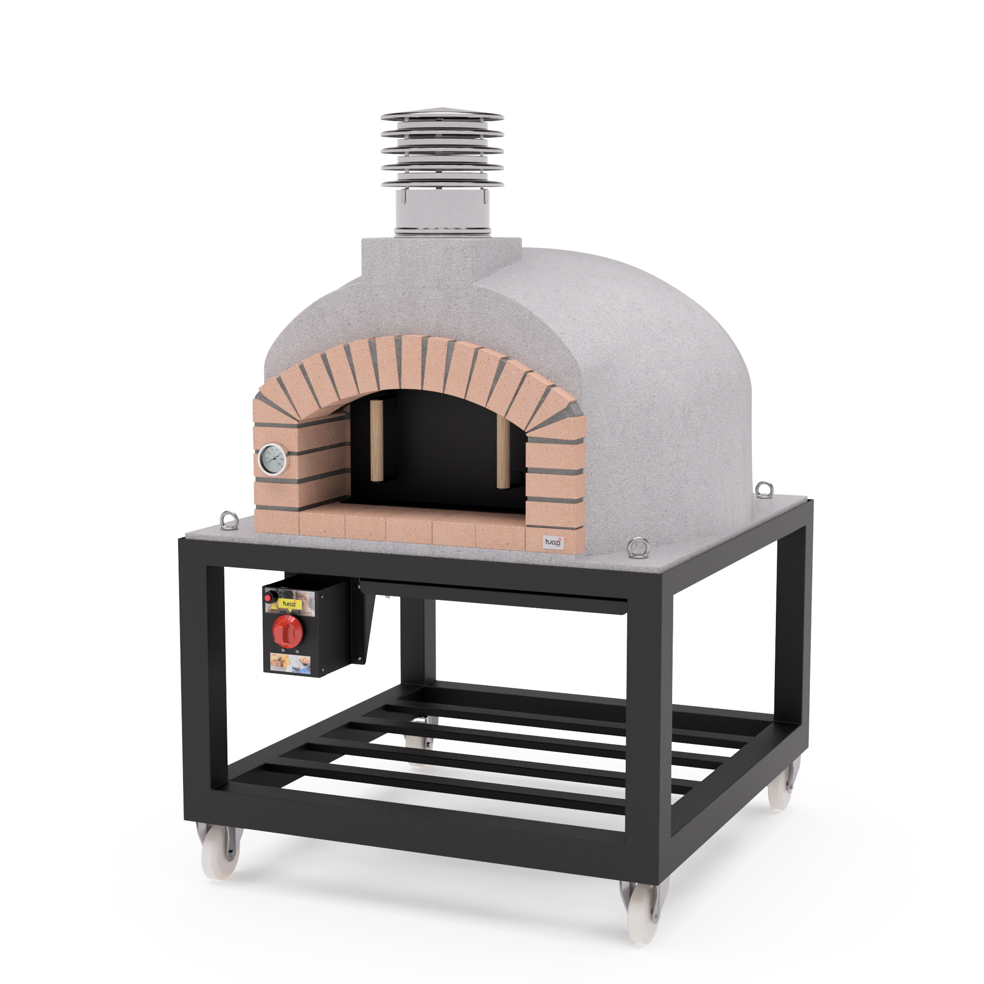 Horno de leña exterior de obra modelo olympus mons blanco - 110x110x159cm