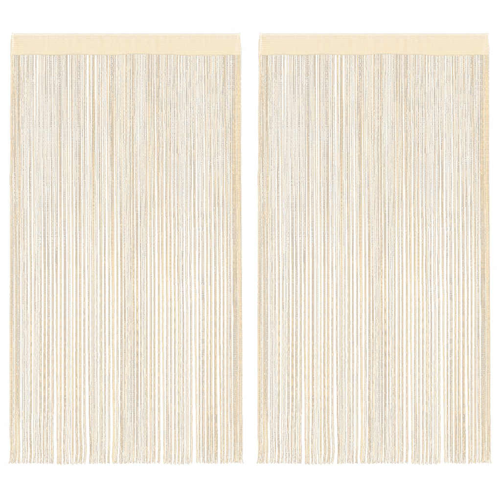 vidaXL cortinas de flecos 2 piezas 140x250 cm crema