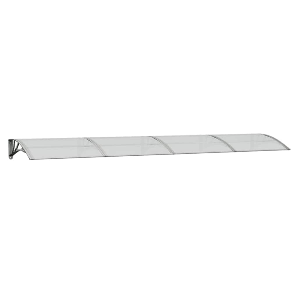 vidaXL marquesina puerta policarbonato gris y transparente 350x75 cm