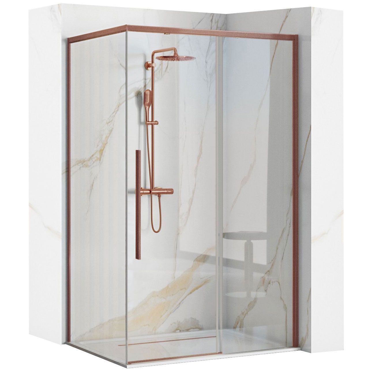 Cabina de ducha rea solar brush copper 80x100