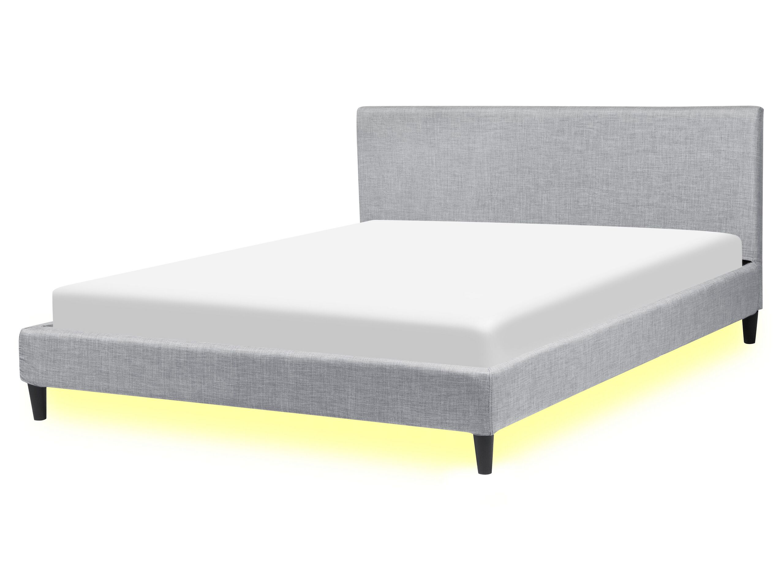 Cama LED tela fitou 160 x 200 cm gris claro
