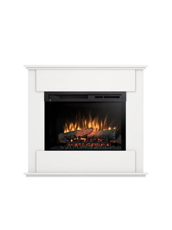 Chimenea eléctrica LED independiente de 26', color blanco mate -fonte