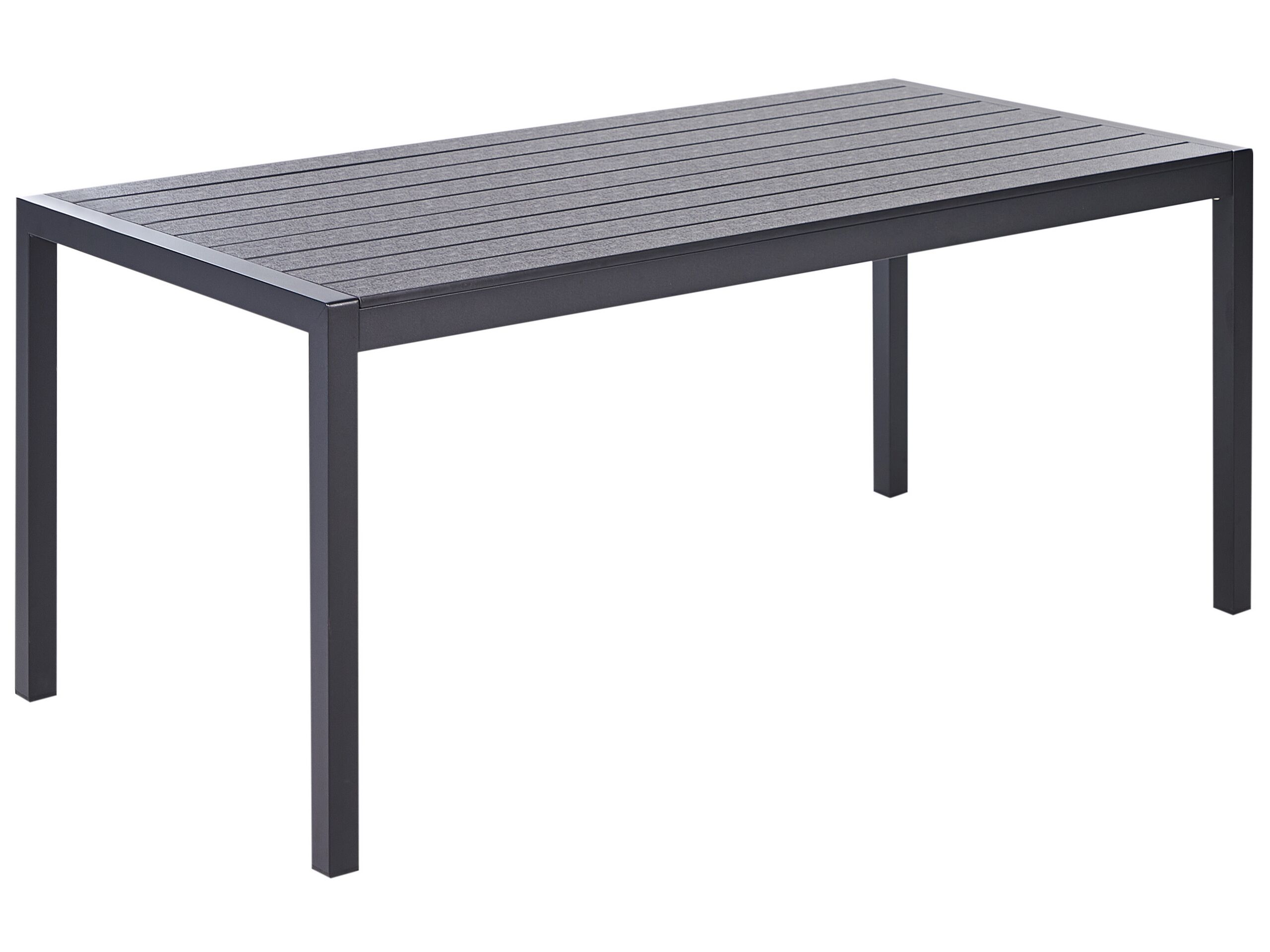 Mesa de jardín vernio 180 cm 90 cm metal negro