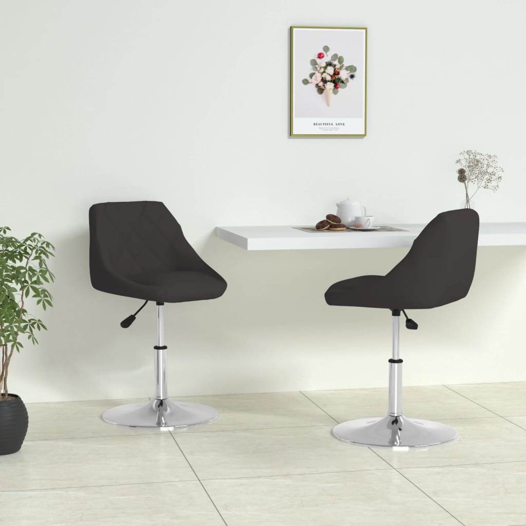 Sillas de comedor 2 unidades cuero sintético negro qweo9375