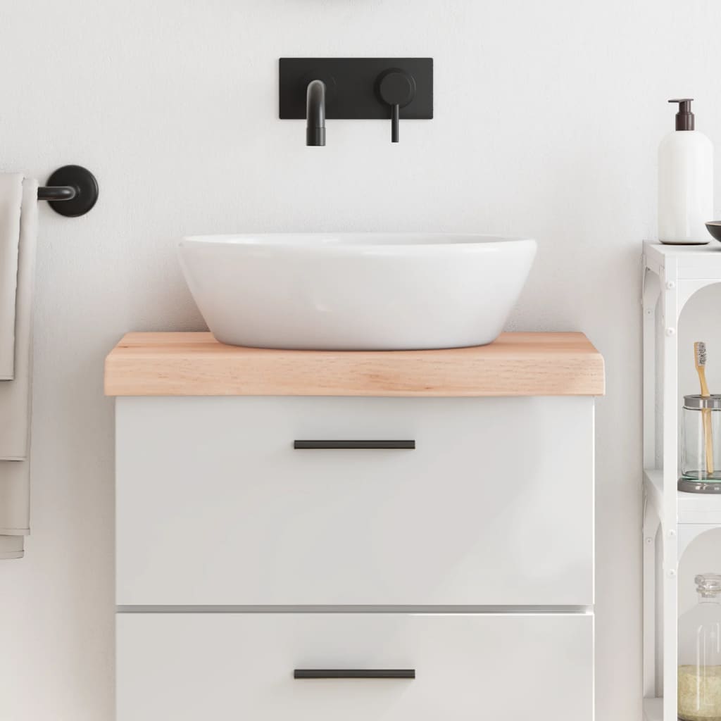 Encimera de baño madera maciza sin tratar 60x40x(2-6) cm eerf9617