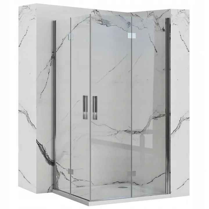 Rea cabina de ducha molier chrome double 80x80, 80x80x190 cm