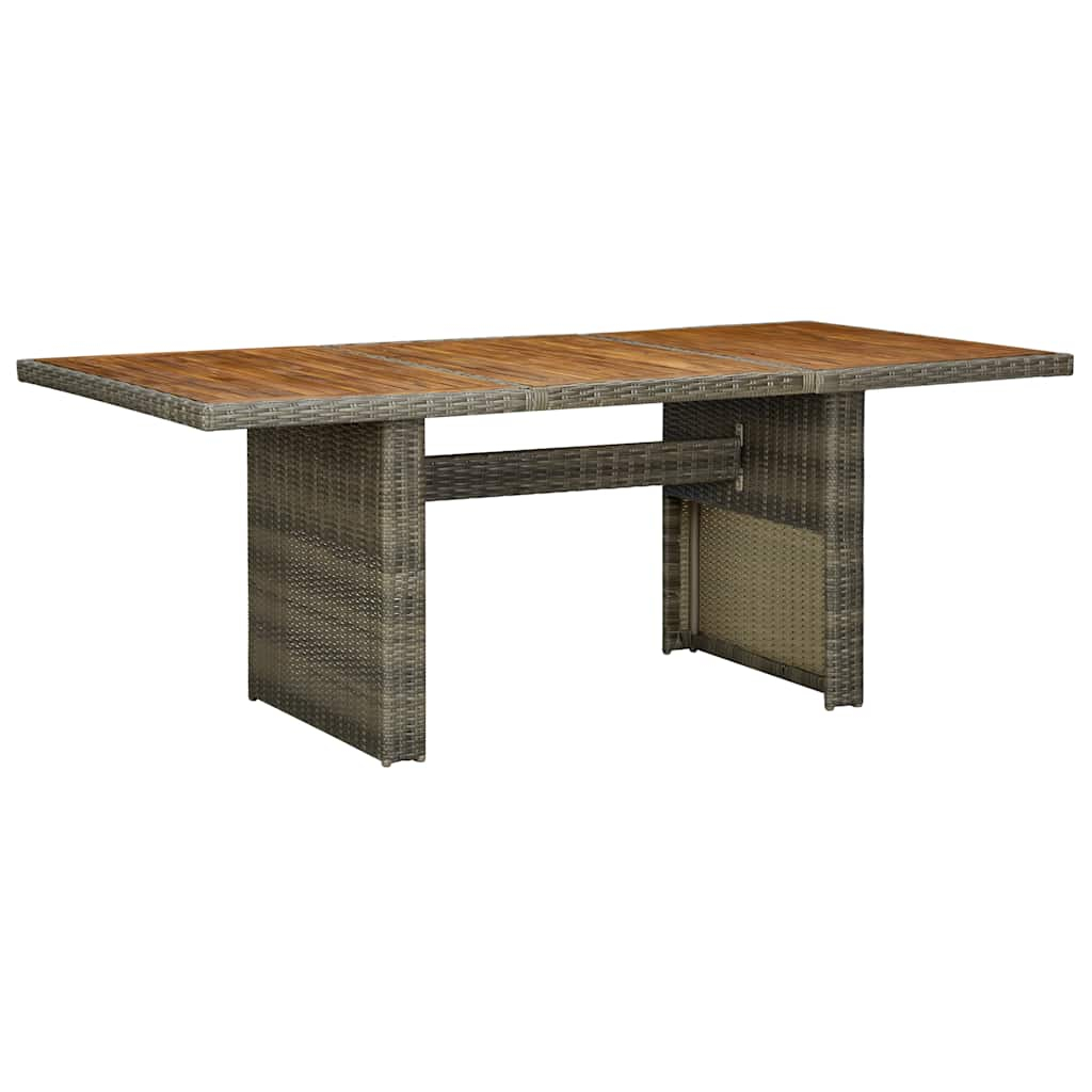 vidaXL mesa de jardín ratán sintético marrón y madera maciza acacia