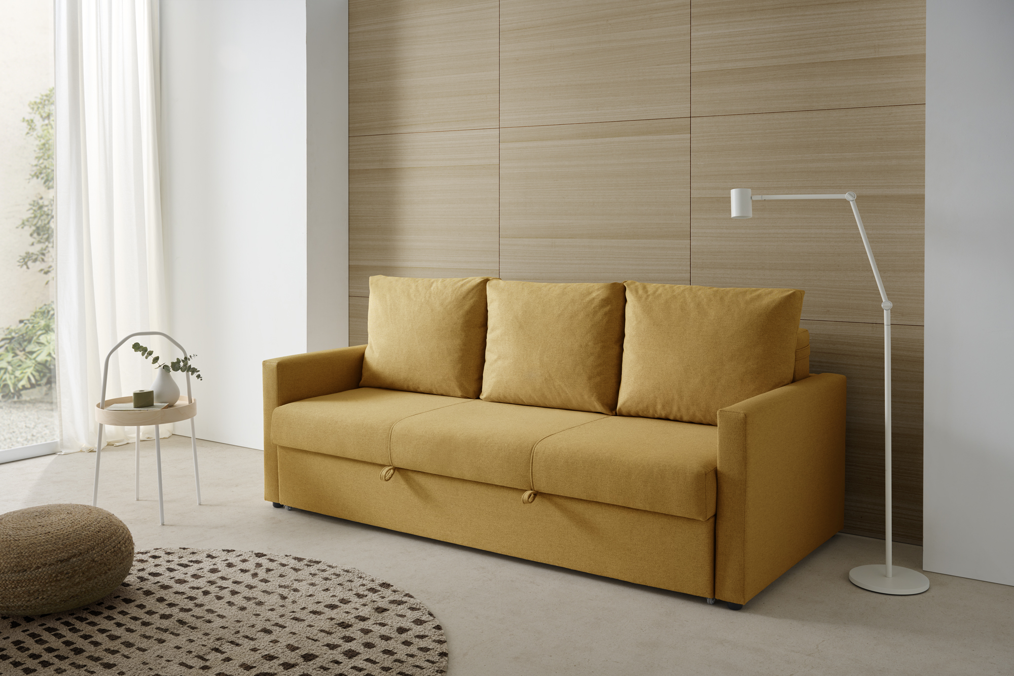 Sofá cama alta gama 3 plazas eden amarillo