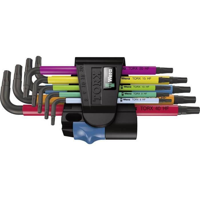 Juego de llaves allen cónicas wera multicolor torx® interior t 8, t 9, t 10