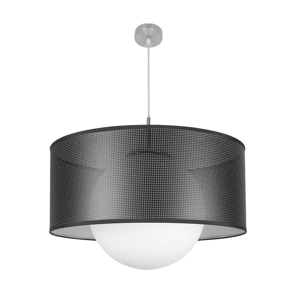 CoLGante cosmico 1xE27 niquel/negro-plata regx60x60 cm