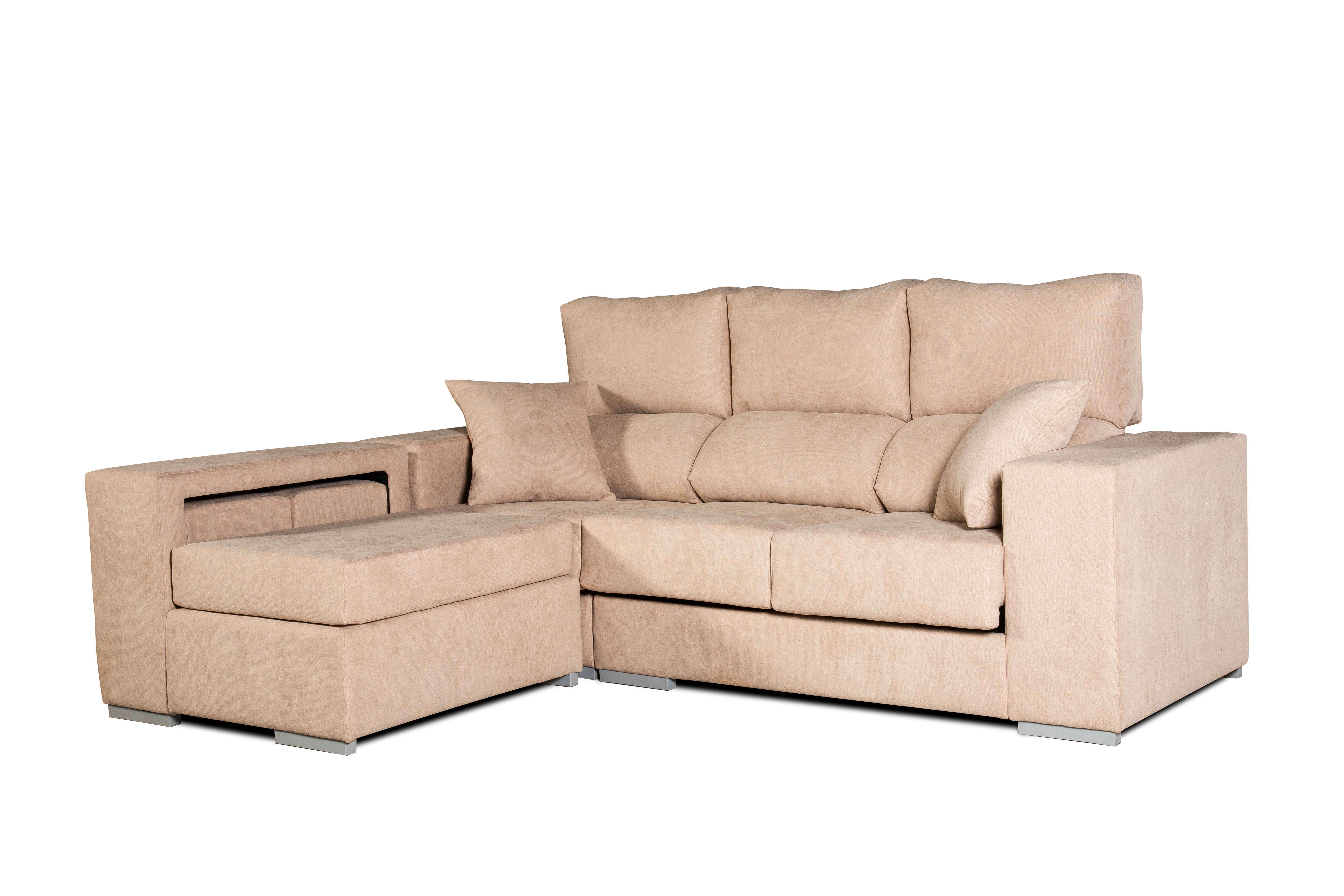 Sofa chaise longue marbella beige izquierda