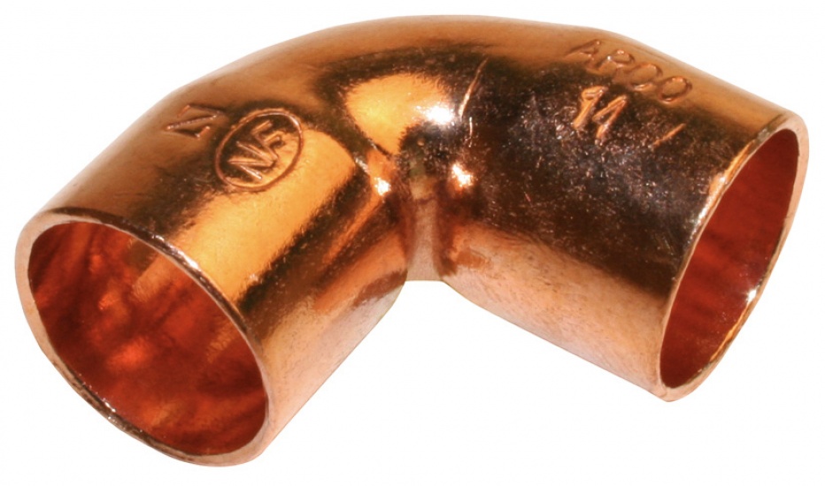 Racor codo 90° para soldar cobre d.28 para tubo de cobre