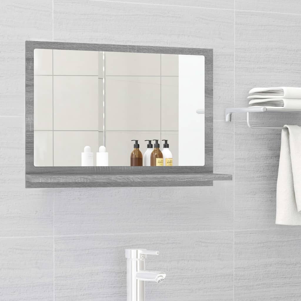 Espejo de baño madera contrachapada gris sonoma 60x10,5x37 cm es8004