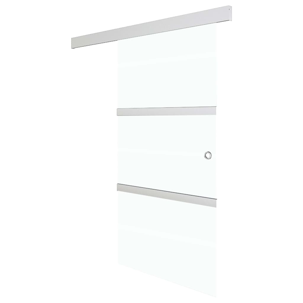 vidaXL puerta corredera con tope suave vidrio esg y aluminio 76x205 cm