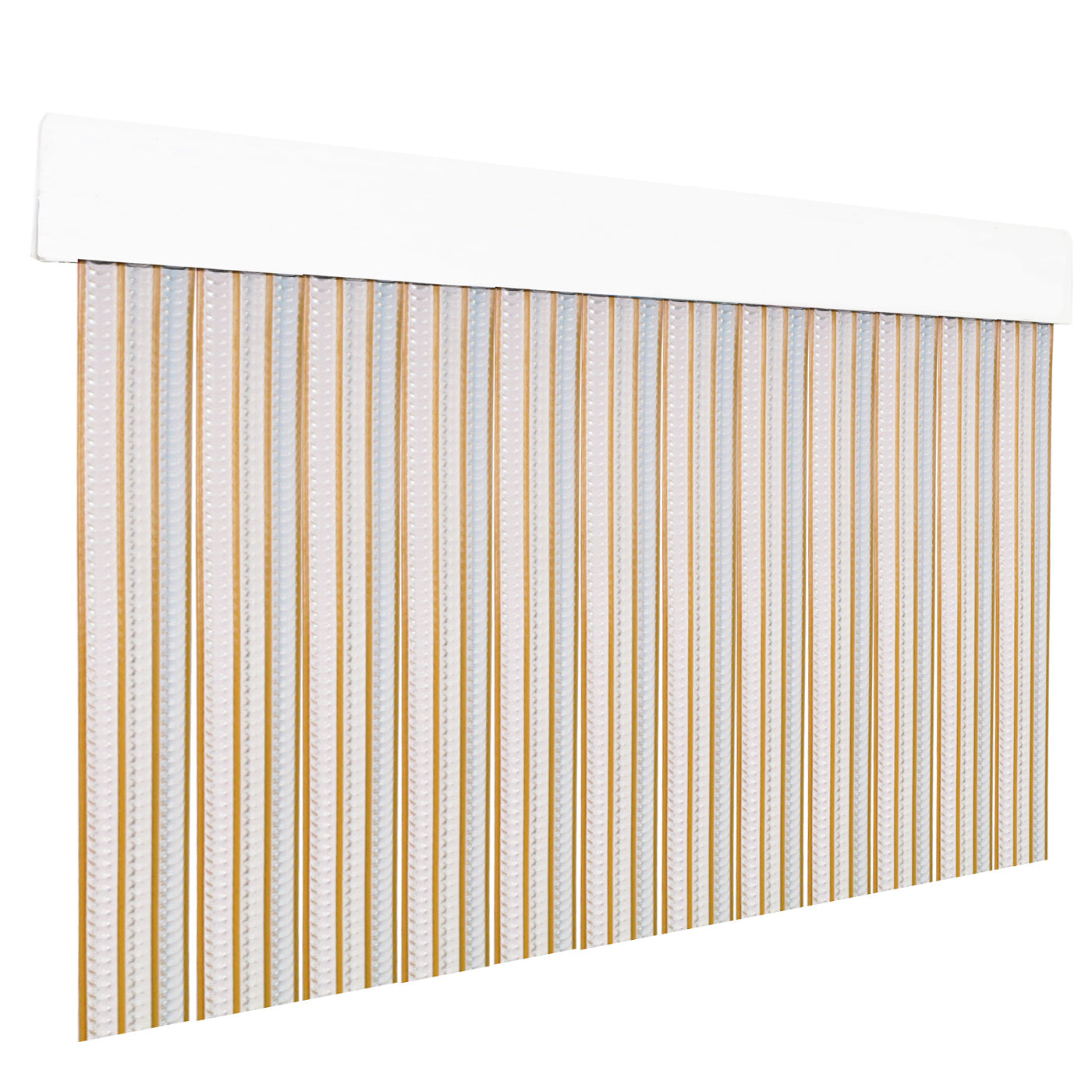 Cortina exterior o interior PVC (210x90cm, transparente+filo marron p10)
